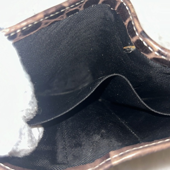 Dooney & Bourke Vintage crocodile leather print large brown bifold wallet - Picture 11 of 16